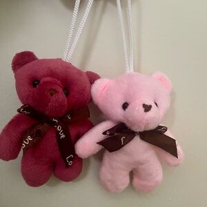 Velvet plush bear bag charms